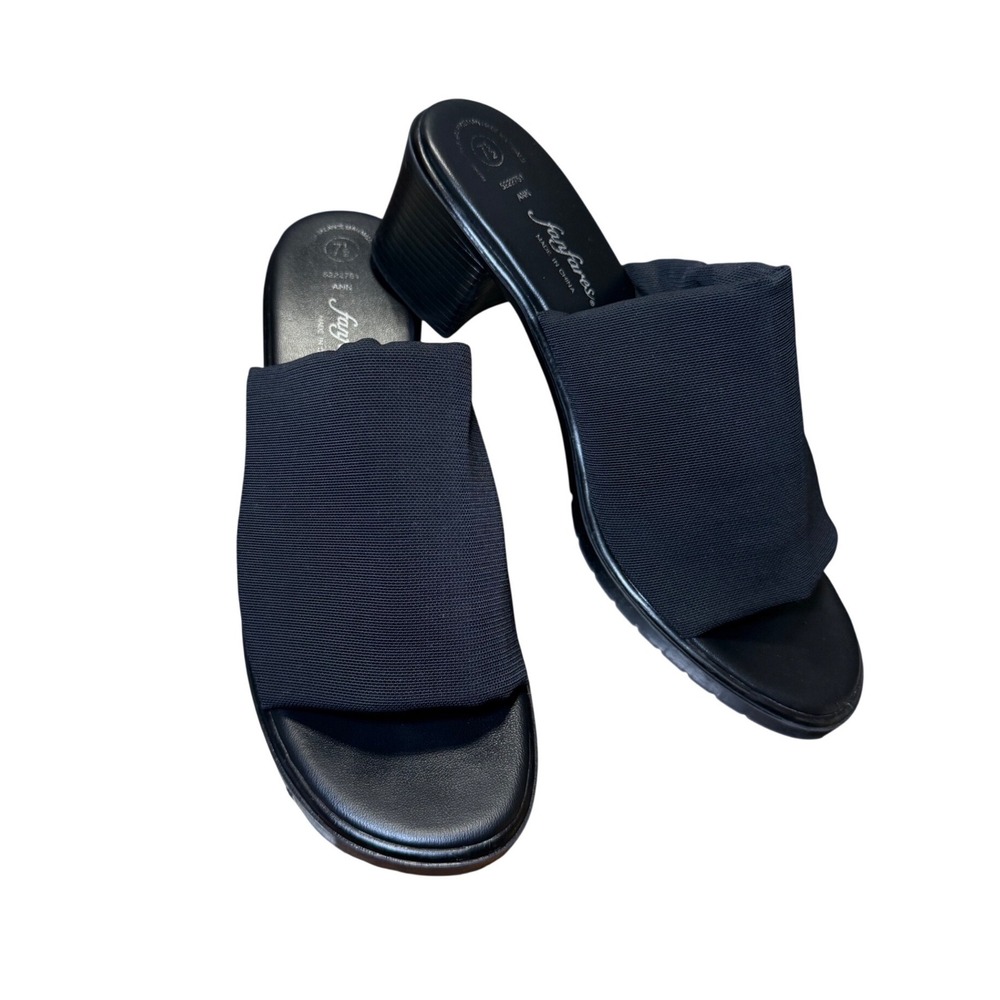 Fanfares Black Platform Slide Sandals 7.5 Ann Wide Strap Y2K Minimalist Comfort